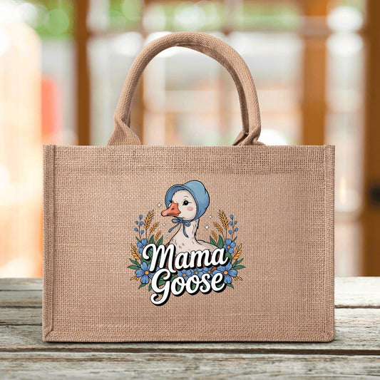 Mama Goose Reusable Jute Burlap Tote Bag
