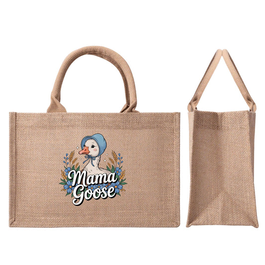 Mama Goose Reusable Jute Burlap Tote Bag