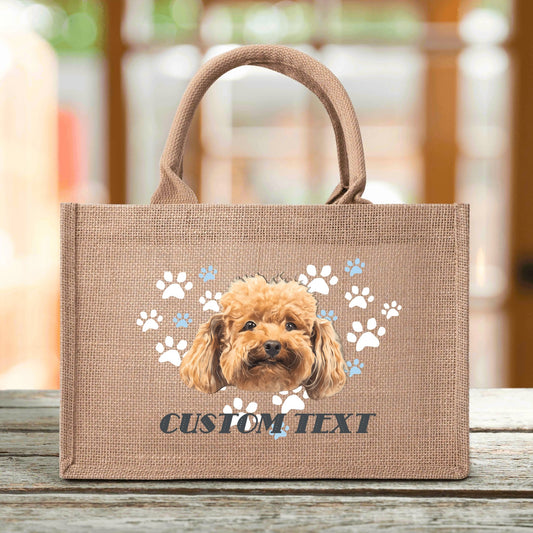 Tote Bag Custom Dog or Cat Photo and Text - Unique Art Style From Photo - Furevermama
