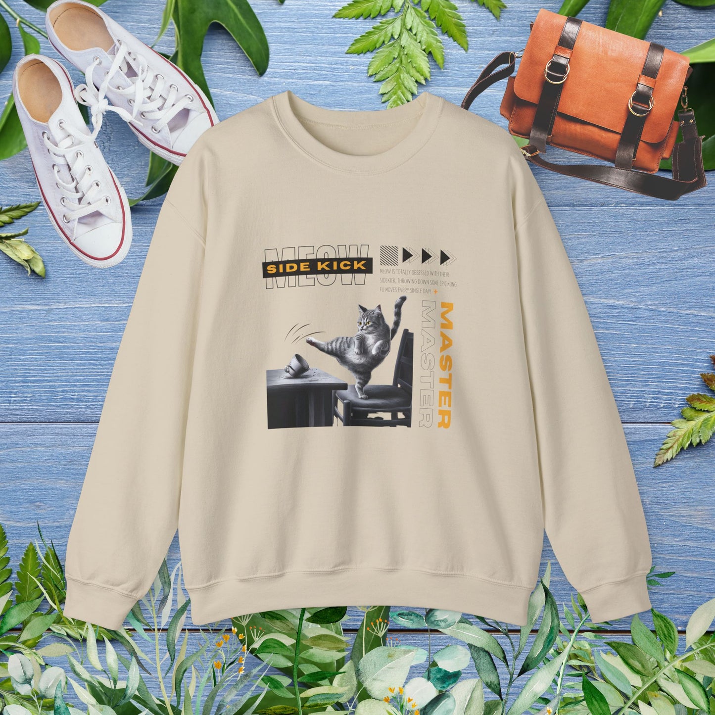 Meow Side Kick Unisex Sweatshirt - furevermama
