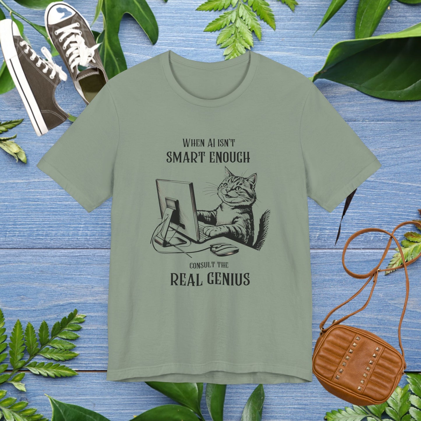 Cat Lover AI Enthusiast Unisex T-Shirt - Real Genius Design - furevermama