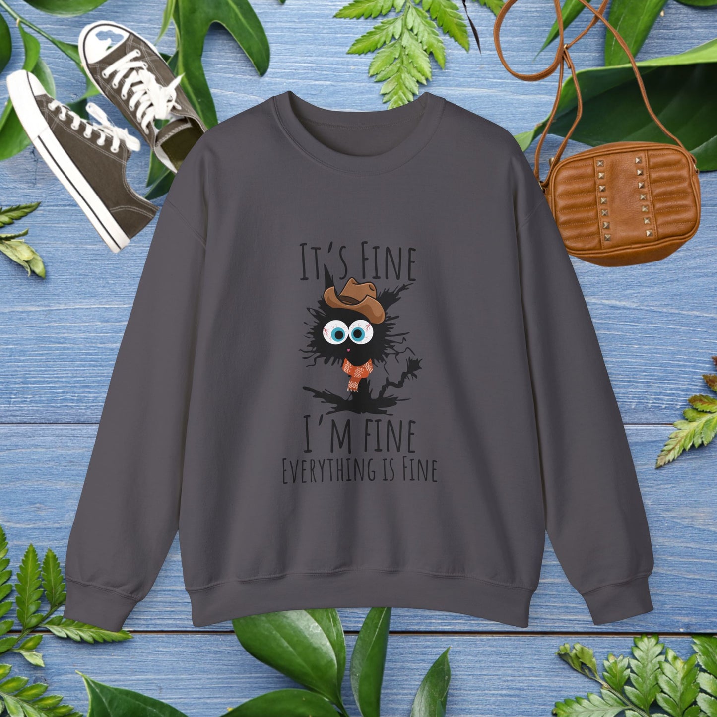 Everything Is Fine Meowdy Sweatshirt - furevermama