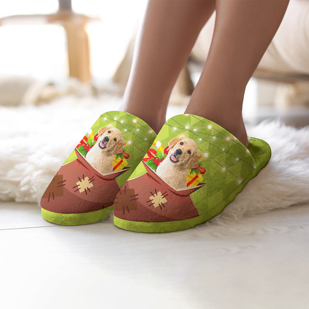 Personalized Christmas Slippers – Custom Photo Gift for Pet Lovers