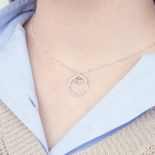 Personalised Birthstone 925 Sterling Sliver Necklace - furevermama