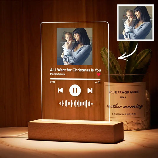Custom Scannable Code Acrylic Music Song Plaque Night Light - furevermama