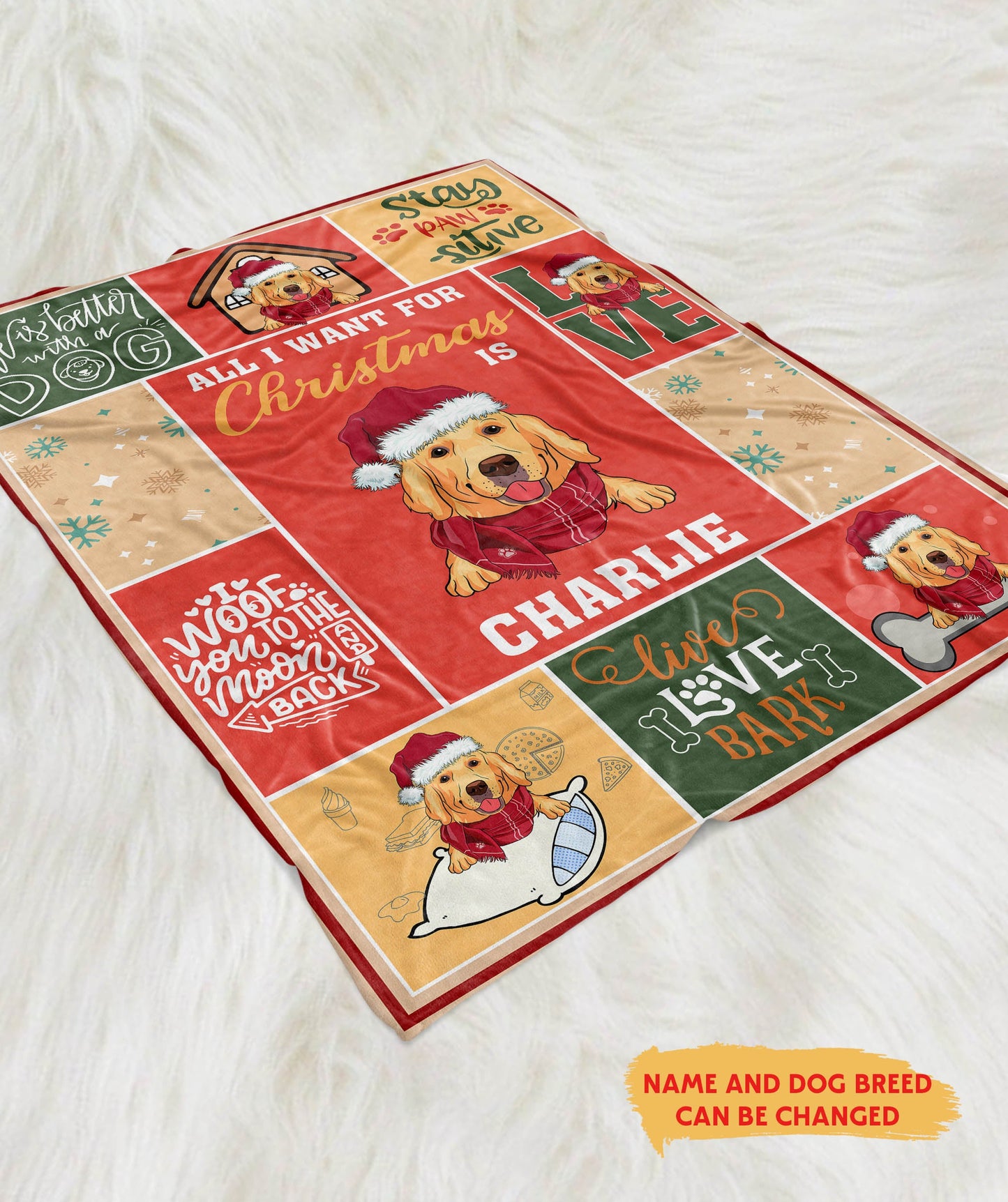 All I want For Christmas Is My Dog - Personalized Dog Fleece Blanket - furevermama