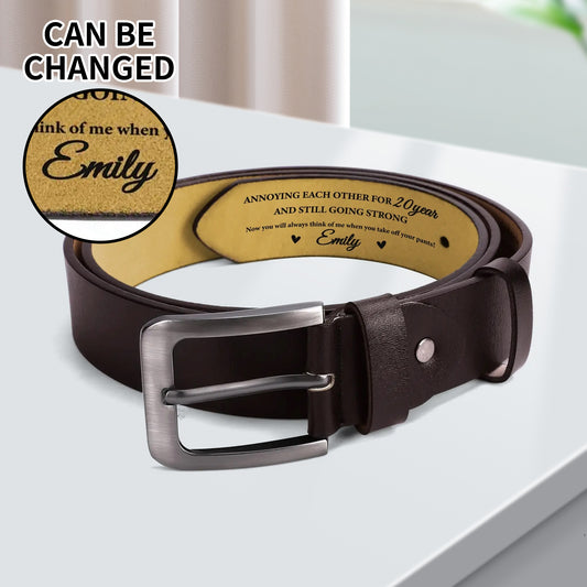 Annoying Each Other - Brown Belt Engraved Personalized Gift For Husband Boyfriend