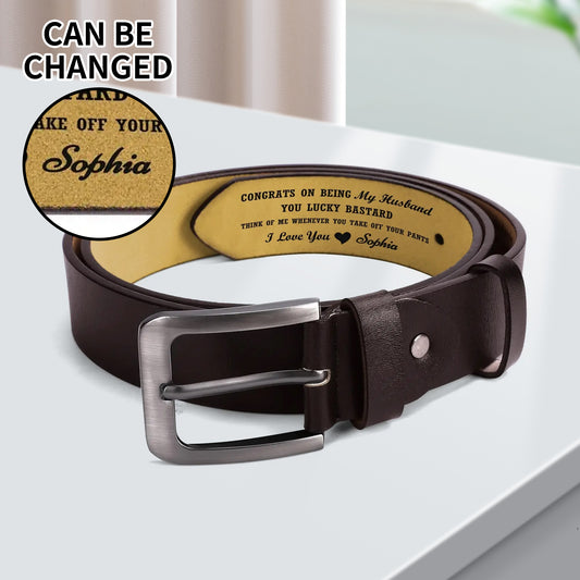 Congrats on Being My Husband - Personalised Funny Belt Gift 
