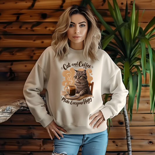 Cat and Coffee Sweatshirt - furevermama