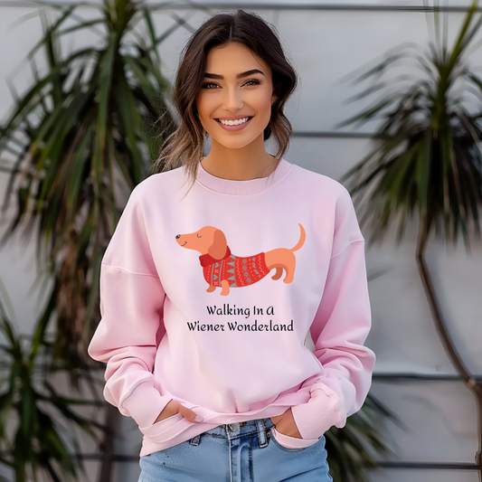 Dachshund Sweatshirt - Walking In A Wiener Wonderland - furevermama