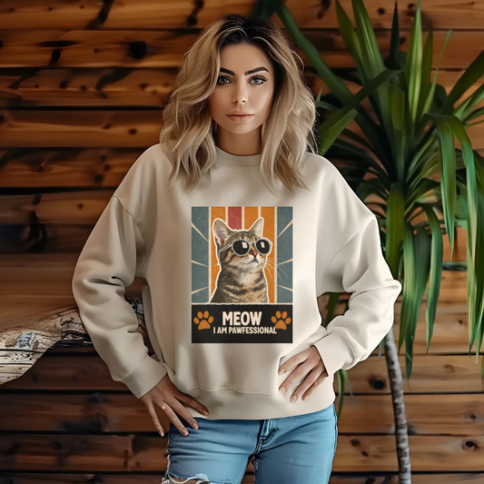 I Am Pawfessional Cat Unisex Heavy Blend Crewneck Sweatshirt - furevermama