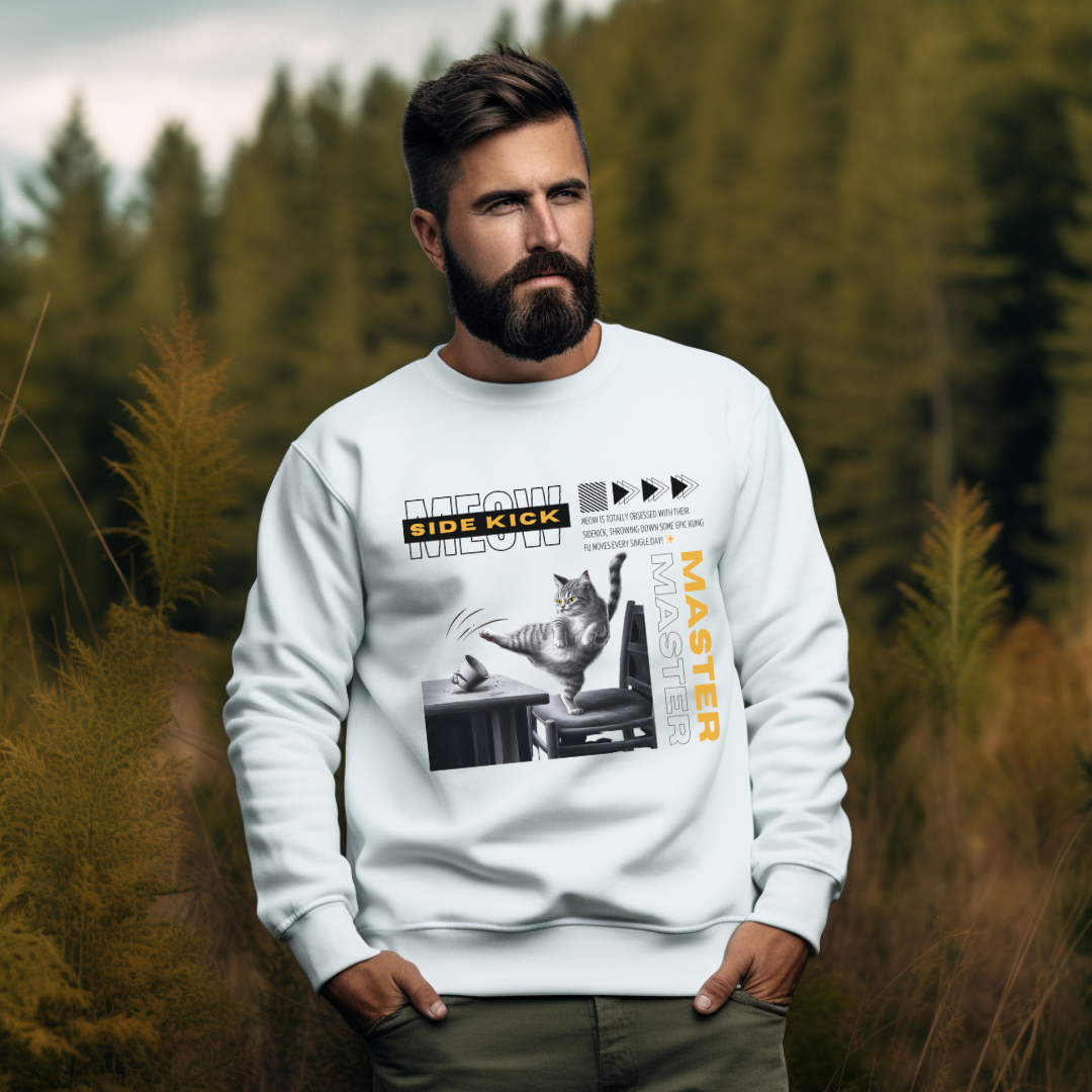 Meow Side Kick Unisex Sweatshirt - furevermama