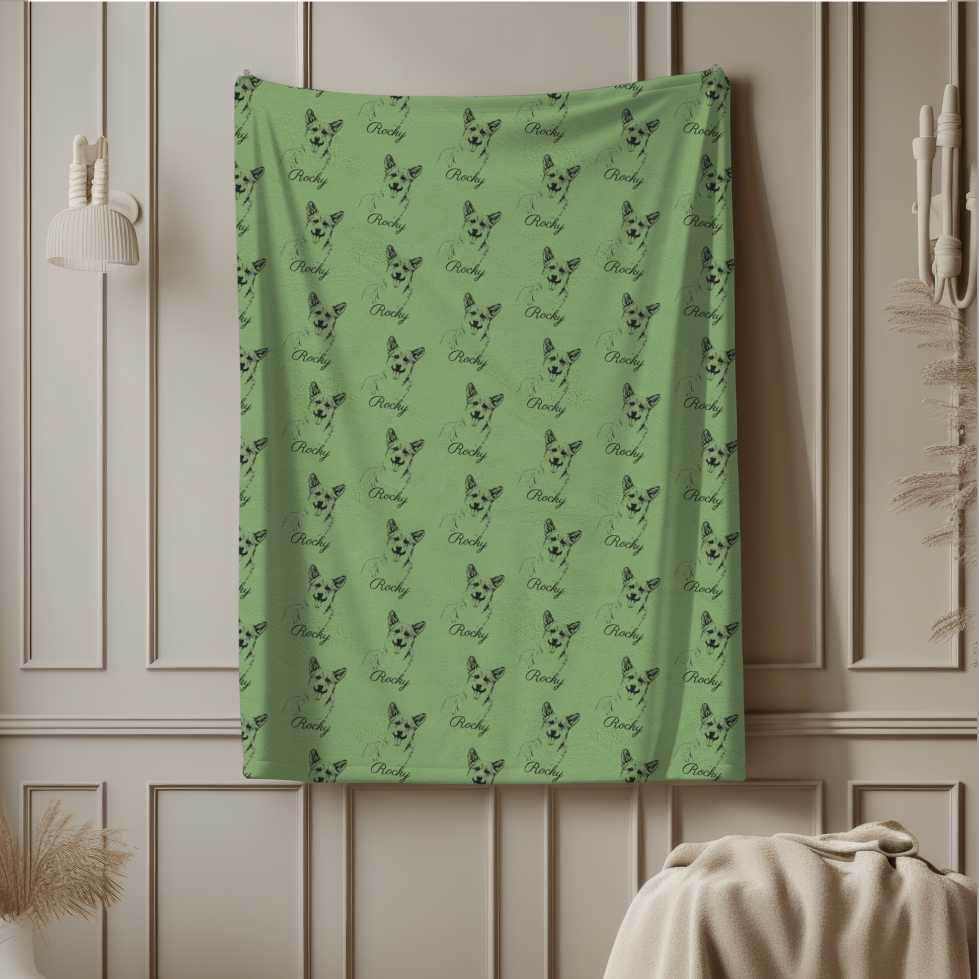 Custom Pet Sketch Velveteen Plush Blanket - furevermama