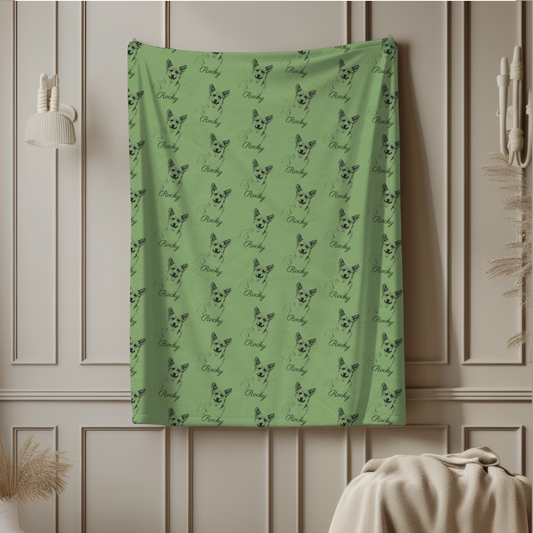 Custom Pet Sketch Velveteen Plush Blanket - furevermama
