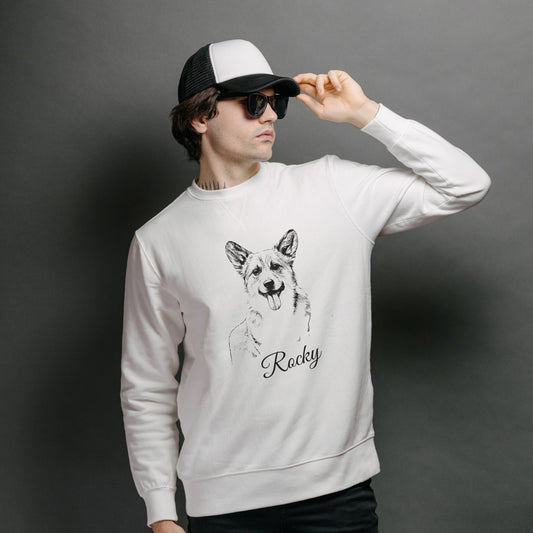 Custom Pet Sketch Crewneck Sweatshirt - furevermama