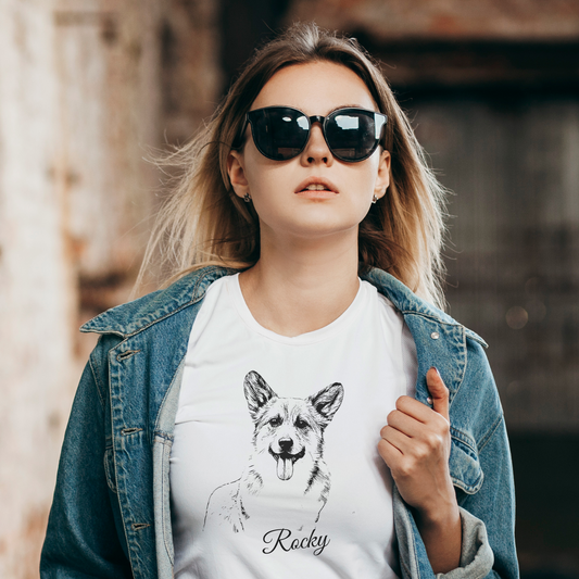 Custom Pet Sketch Unisex T-Shirt - Comfort Color - furevermama