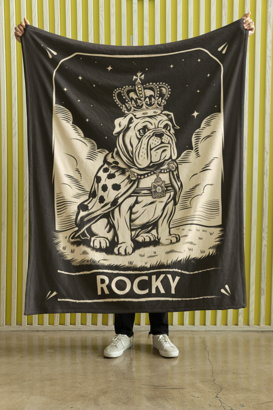 The Master Bulldog Blanket, Custom Velveteen Plush Blanket - furevermama