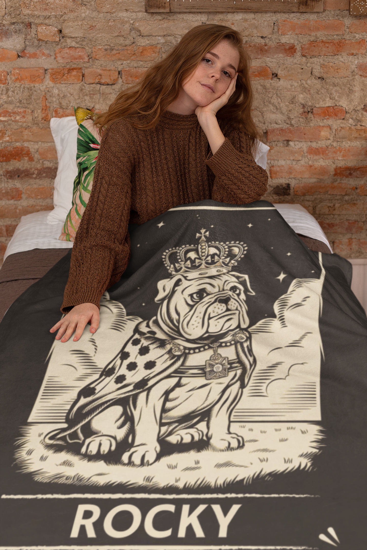 The Master Bulldog Blanket, Custom Velveteen Plush Blanket - furevermama