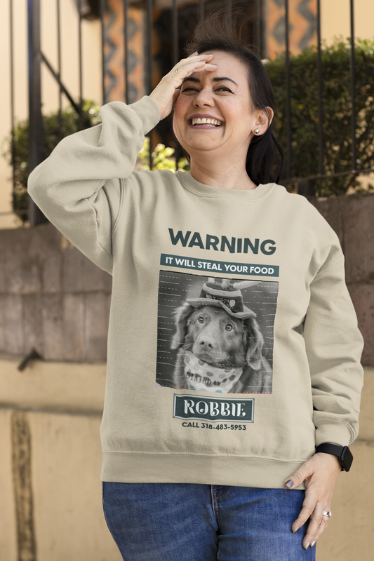 Food Stealer Warning Crewneck Sweatshirt - furevermama