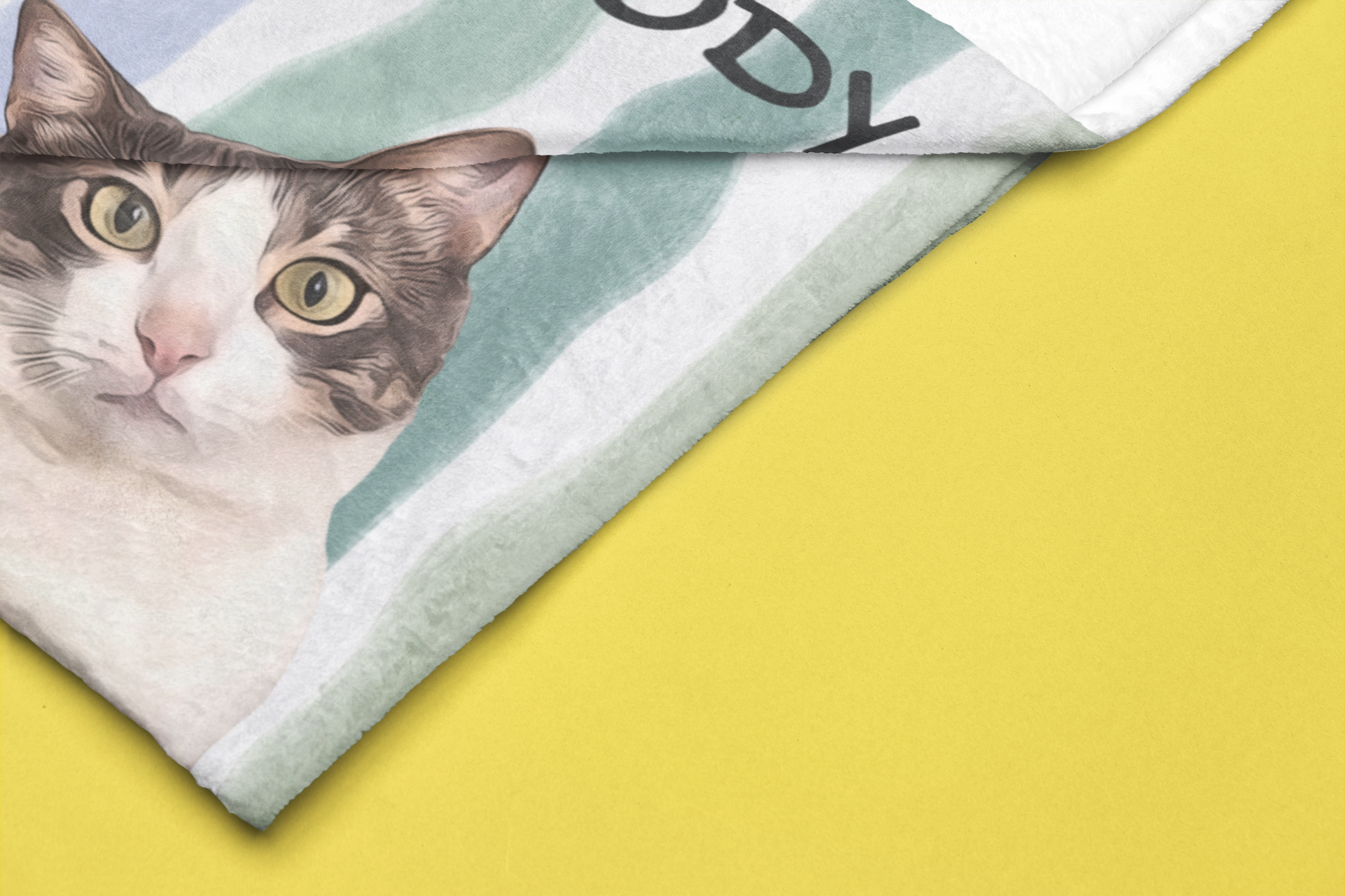 Custom Pet Portrait Vertical Stripes Velveteen Plush Blanket - furevermama