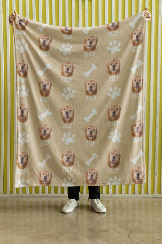 Custom Pet Photo Name Velveteen Plush Blanket - furevermama