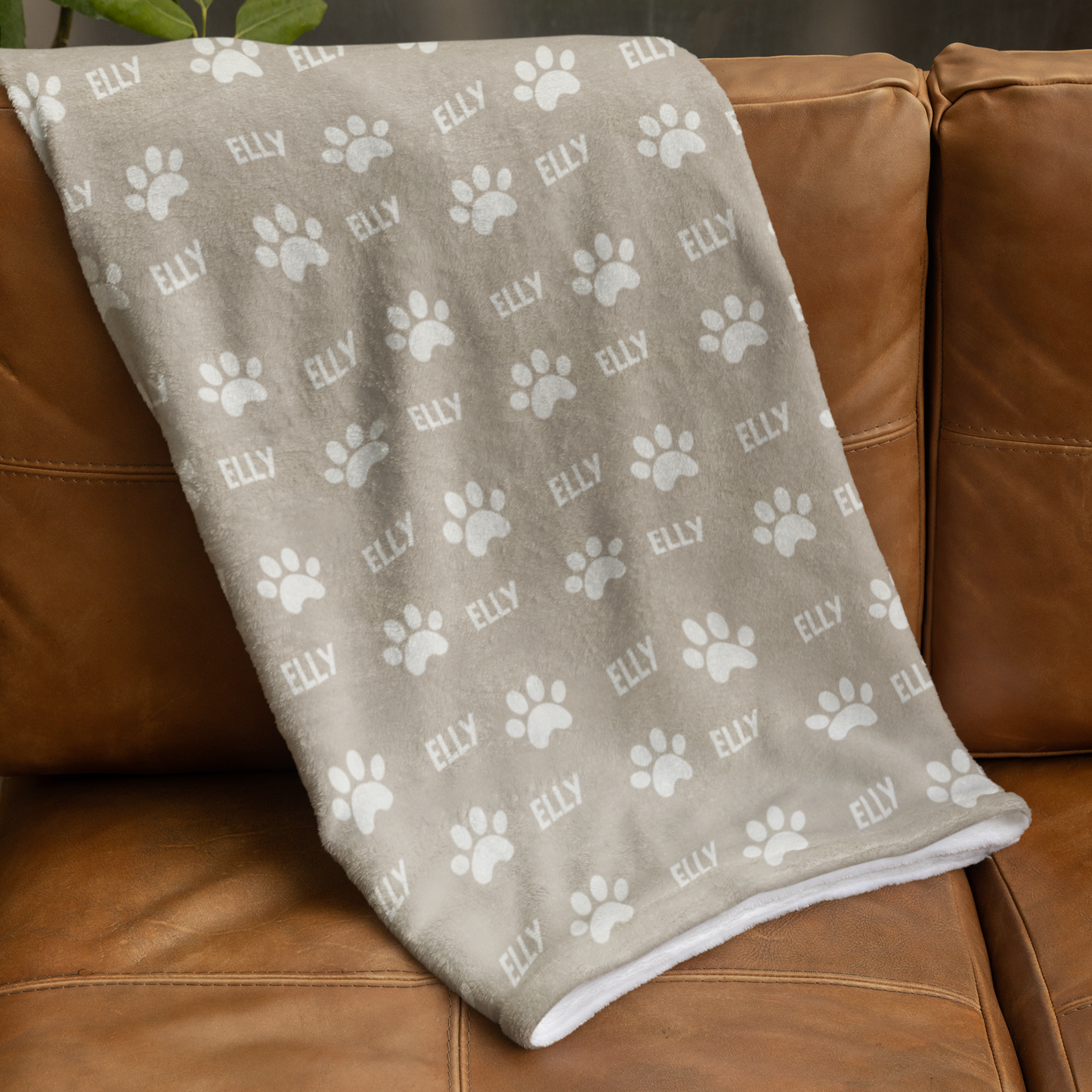 Custom Name Paw Pattern Velveteen Plush Blanket - furevermama