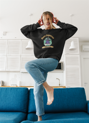 More Expresso Cat Crewneck Sweatshirt - furevermama
