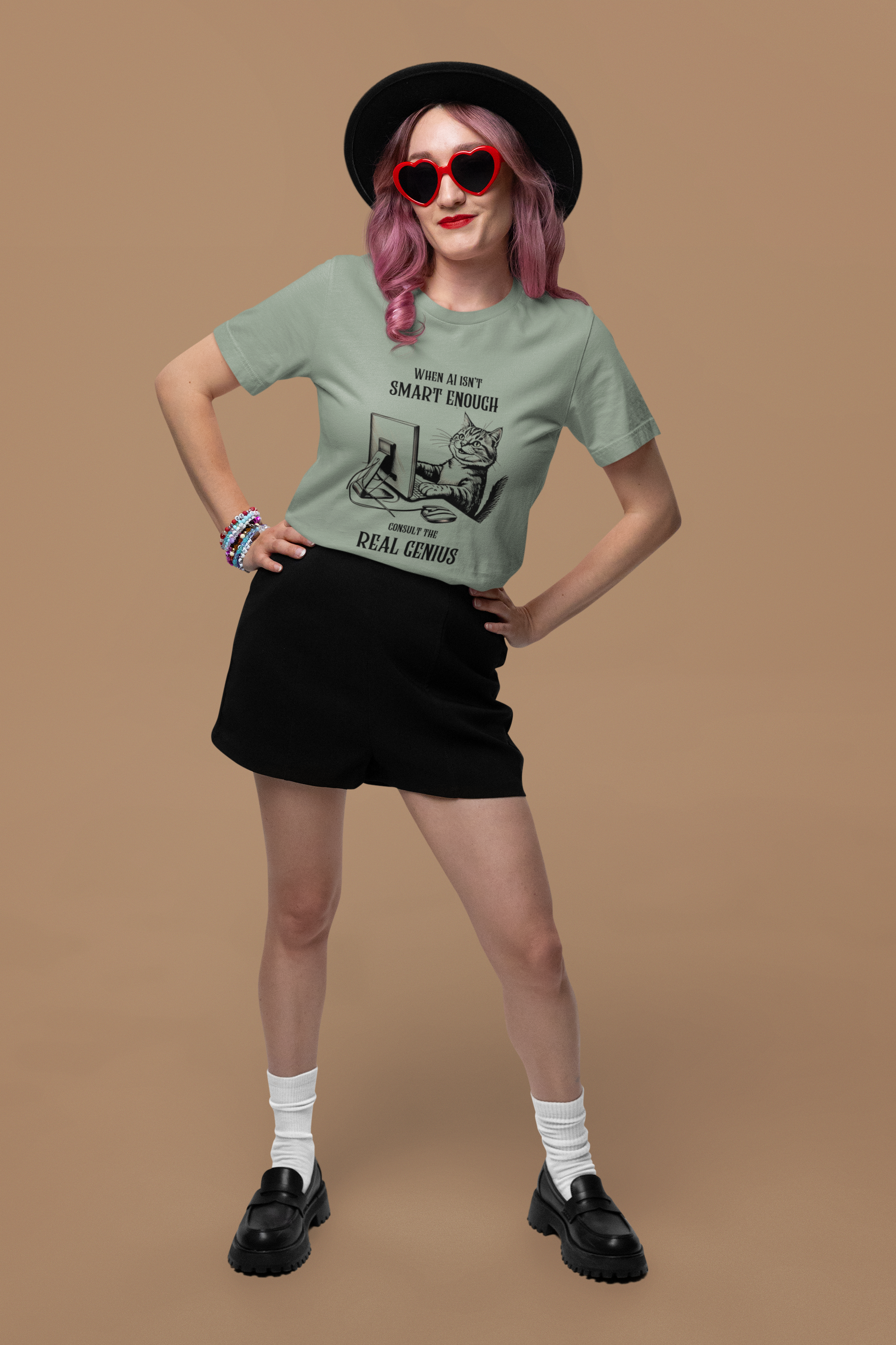 Cat Lover AI Enthusiast Unisex T-Shirt - Real Genius Design - furevermama