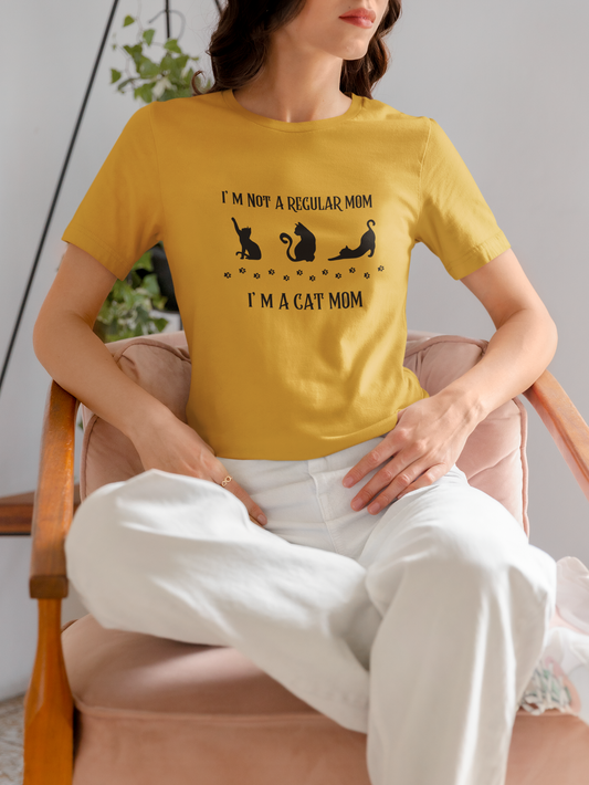 Cat Mom Unisex Tee - I Am not a Regular Mom Design - furevermama