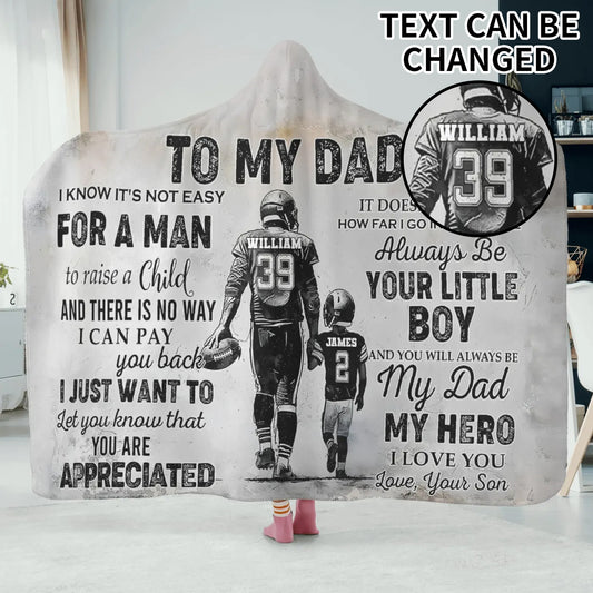 Gift to Father - Personalized Wearable Hooded Blanket