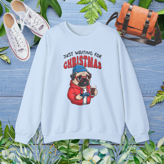 Just Waiting For Christmas, Bulldog Unisex Sweatshirt - furevermama