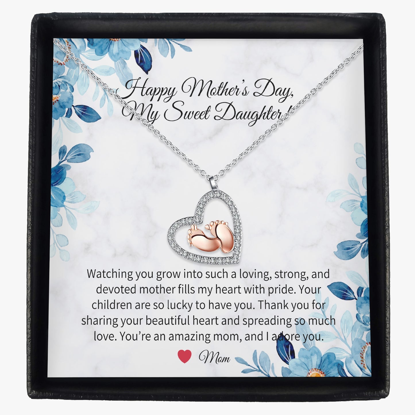 Baby Feet Necklace with Gift Box - Mother to Daughter - Mother's Day - furevermama