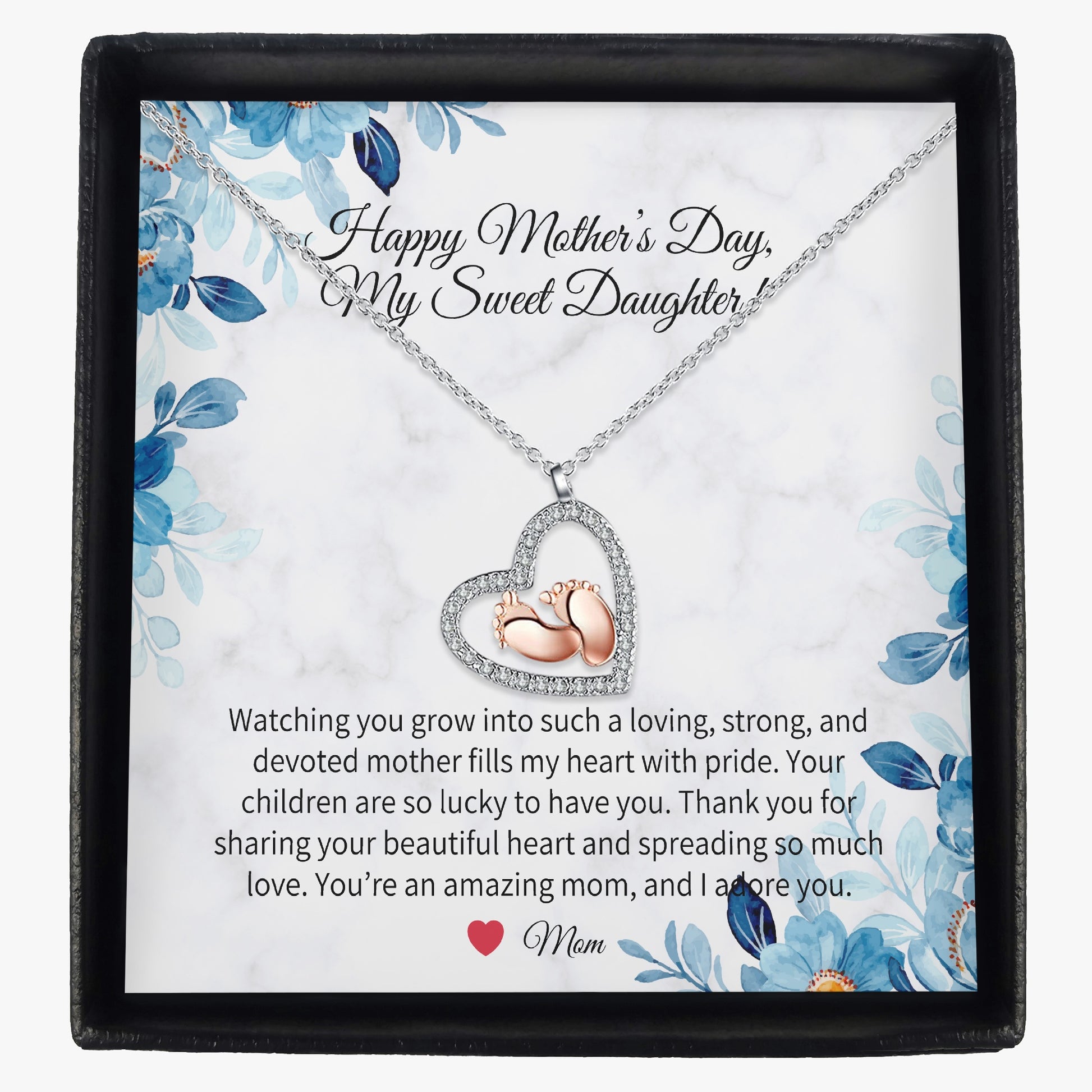 Baby Feet Necklace with Gift Box - Mother to Daughter - Mother's Day - furevermama