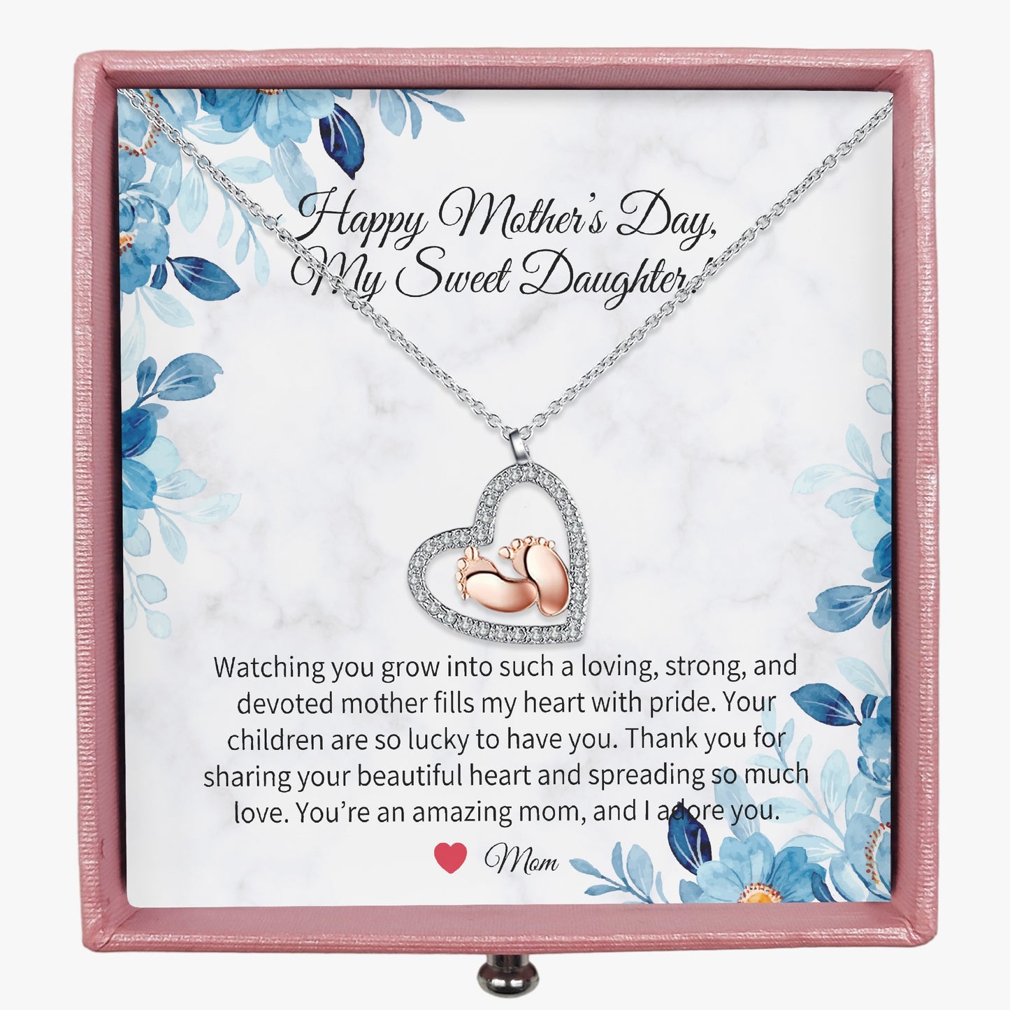Baby Feet Necklace with Gift Box - Mother to Daughter - Mother's Day - furevermama
