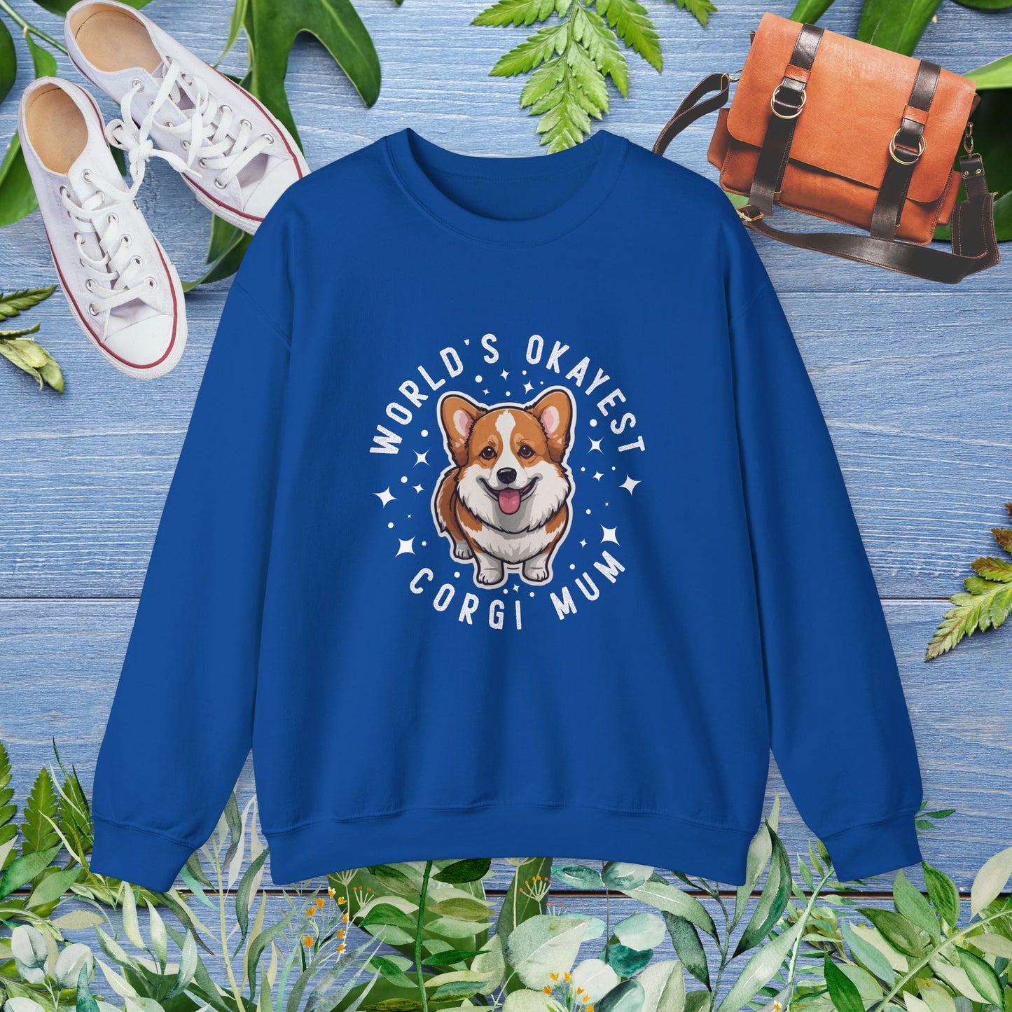 World's Okayest Corgi Mum Crewneck Sweatshirt - furevermama