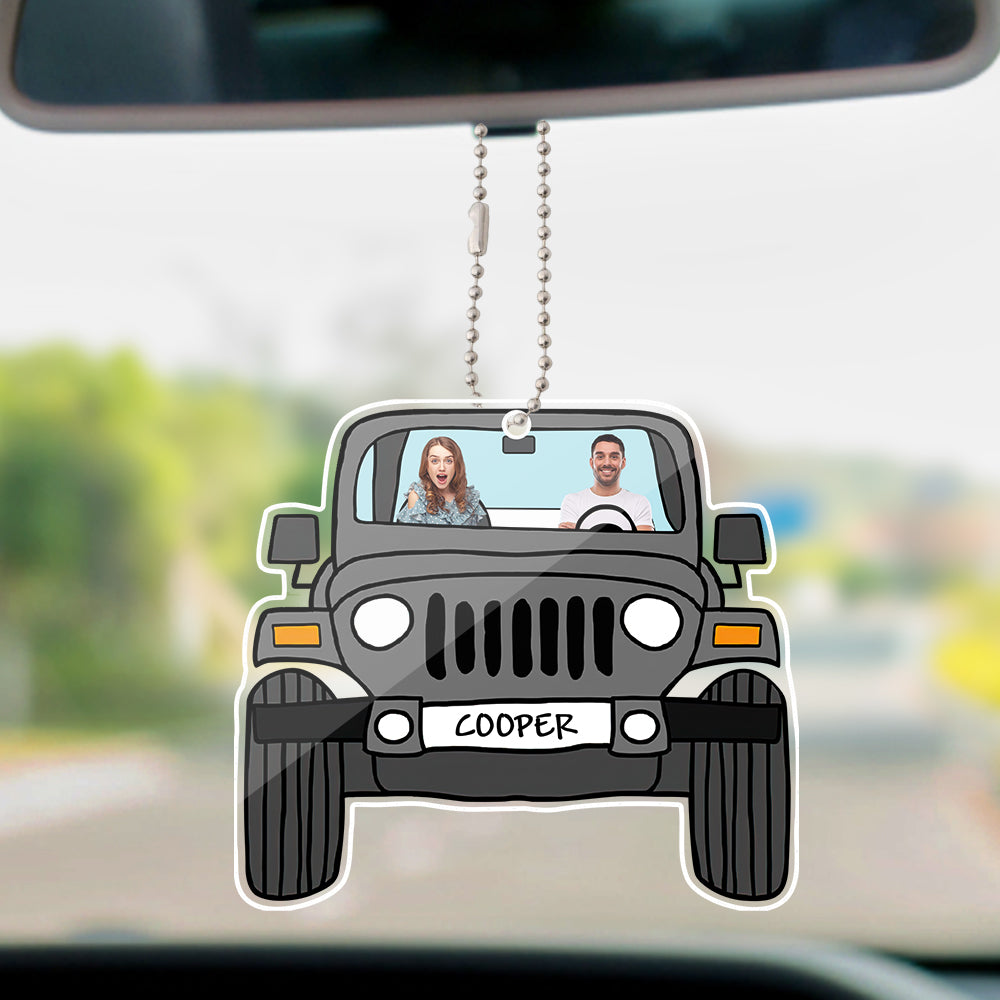 Personalized Photo Jeep Ornament