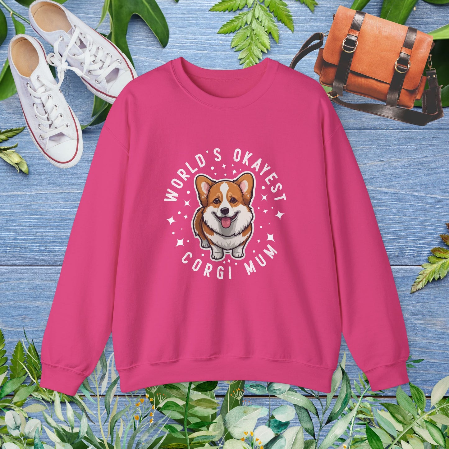 World's Okayest Corgi Mum Crewneck Sweatshirt - furevermama