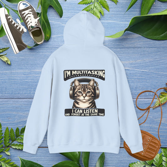 Multitasking Cat Unisex Hoodie (Back Printing) - furevermama