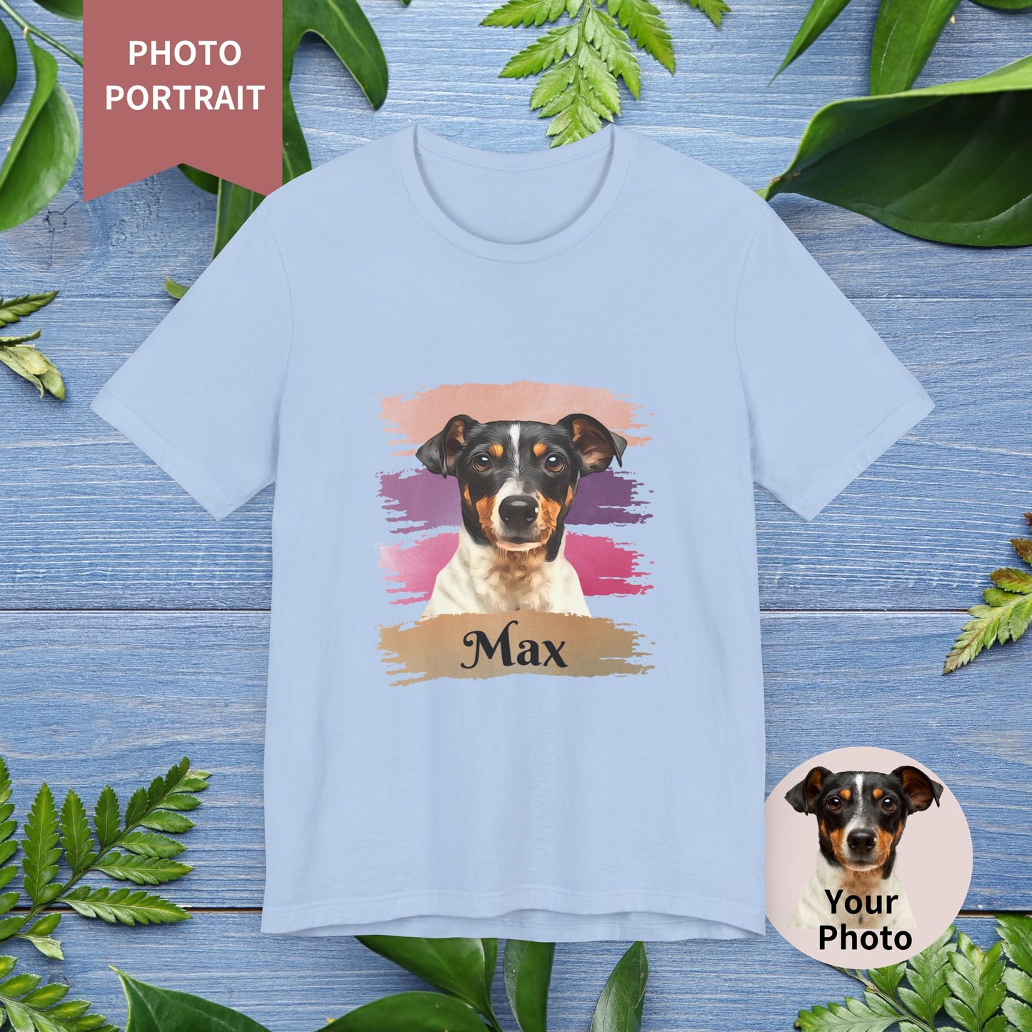Custom Pet Portrait T-Shirt, Pink Brush Edition - furevermama