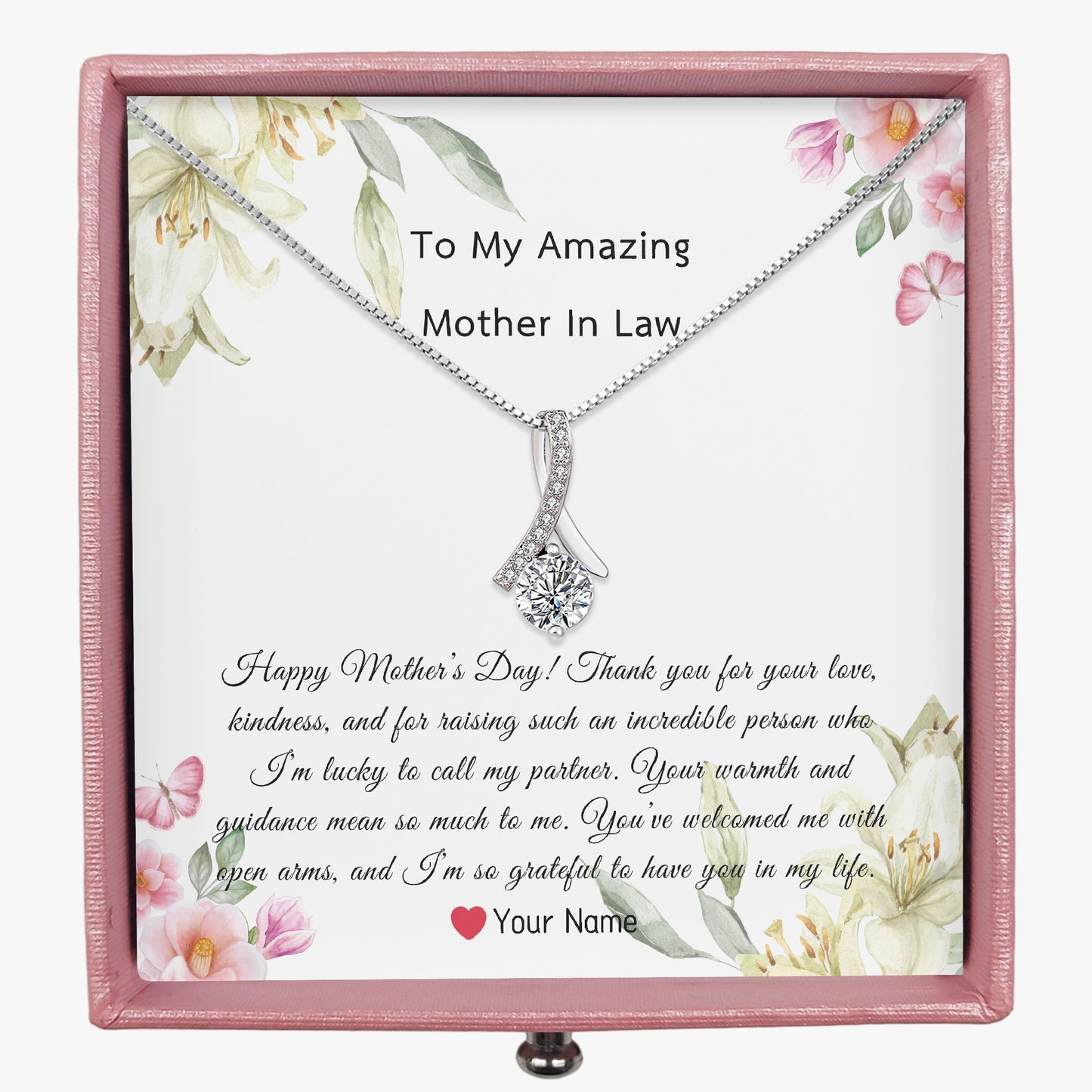 Elegant Necklace with Gift Box For Mother In Law - furevermama