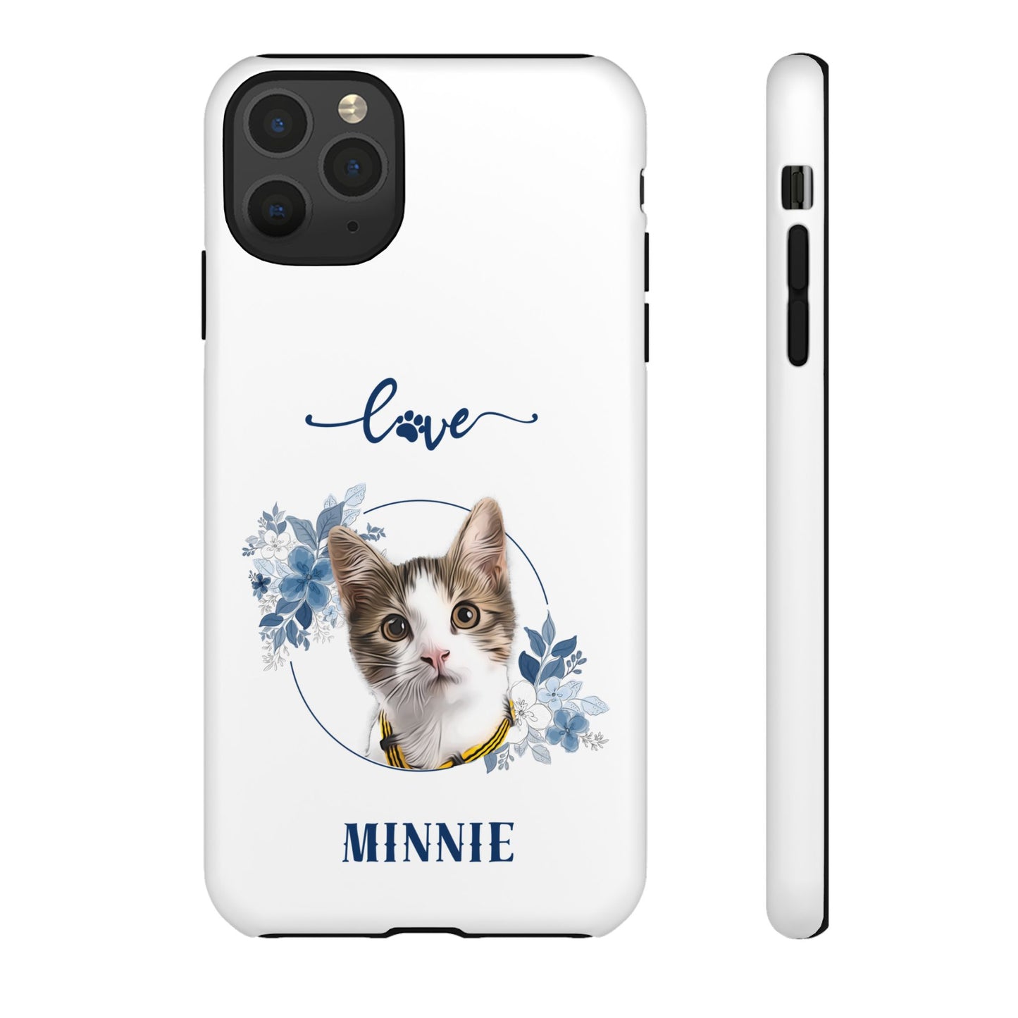 Custom Pet Portrait In Flower Circle Phone Case - furevermama