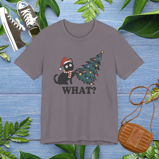 Christmas Tree & Cat Unisex Short Sleeve T-Shirt - furevermama