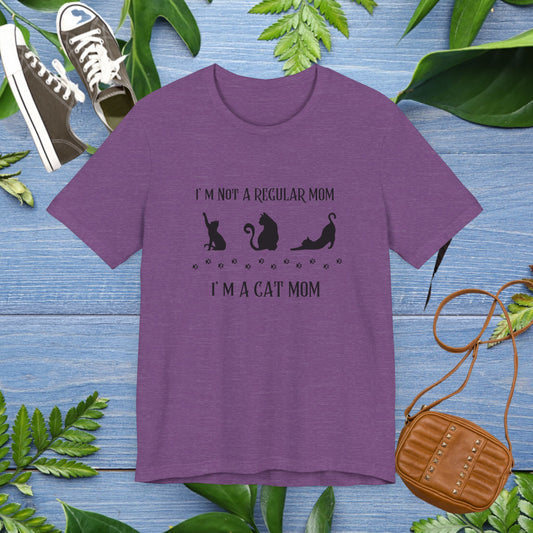 Cat Mom Unisex Tee - I Am not a Regular Mom Design - furevermama