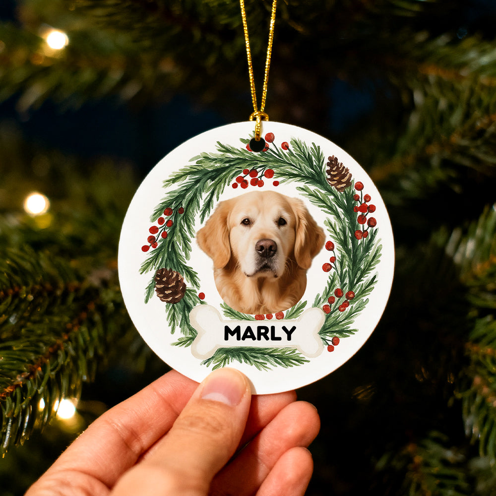 Personalized Pet Photo Ceramic Ornament – Christmas Gift for Pet Lovers