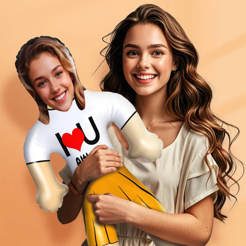 Custom Face & Text "I lOVE U" Blow Up Dolls - furevermama