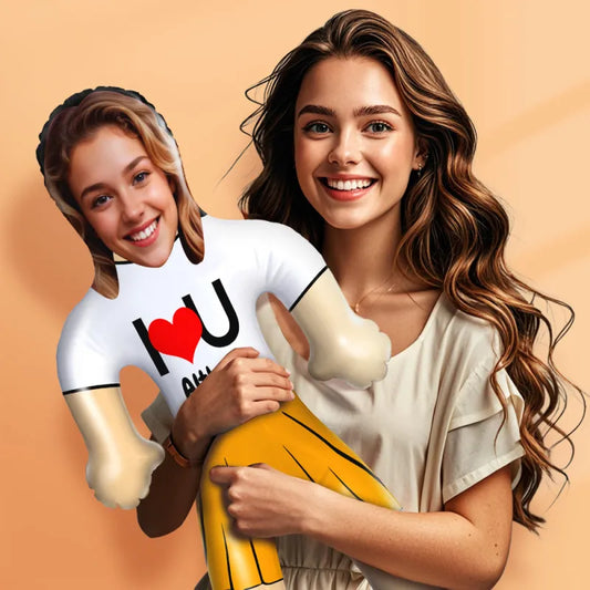 Custom Face & Text "I lOVE U" Blow Up Dolls - furevermama