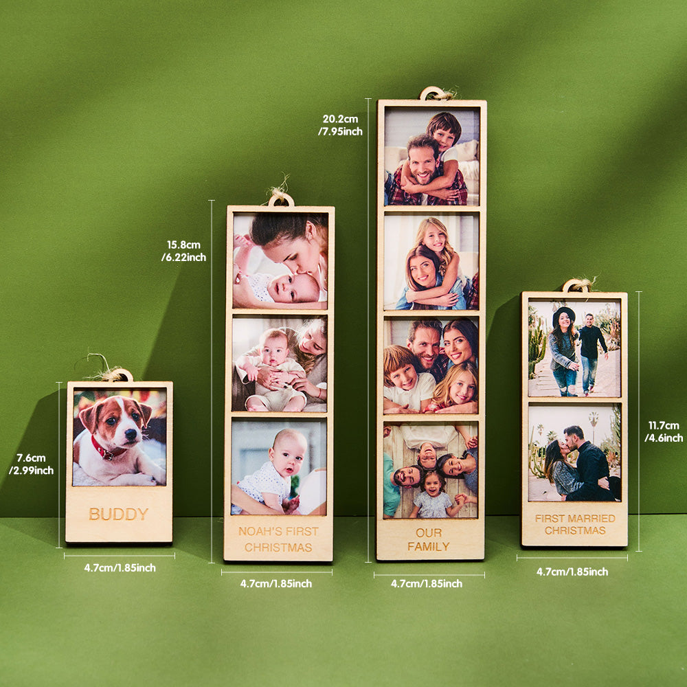 Personalized Photo Wooden Frame Ornament Perfect for Christmas Gifts