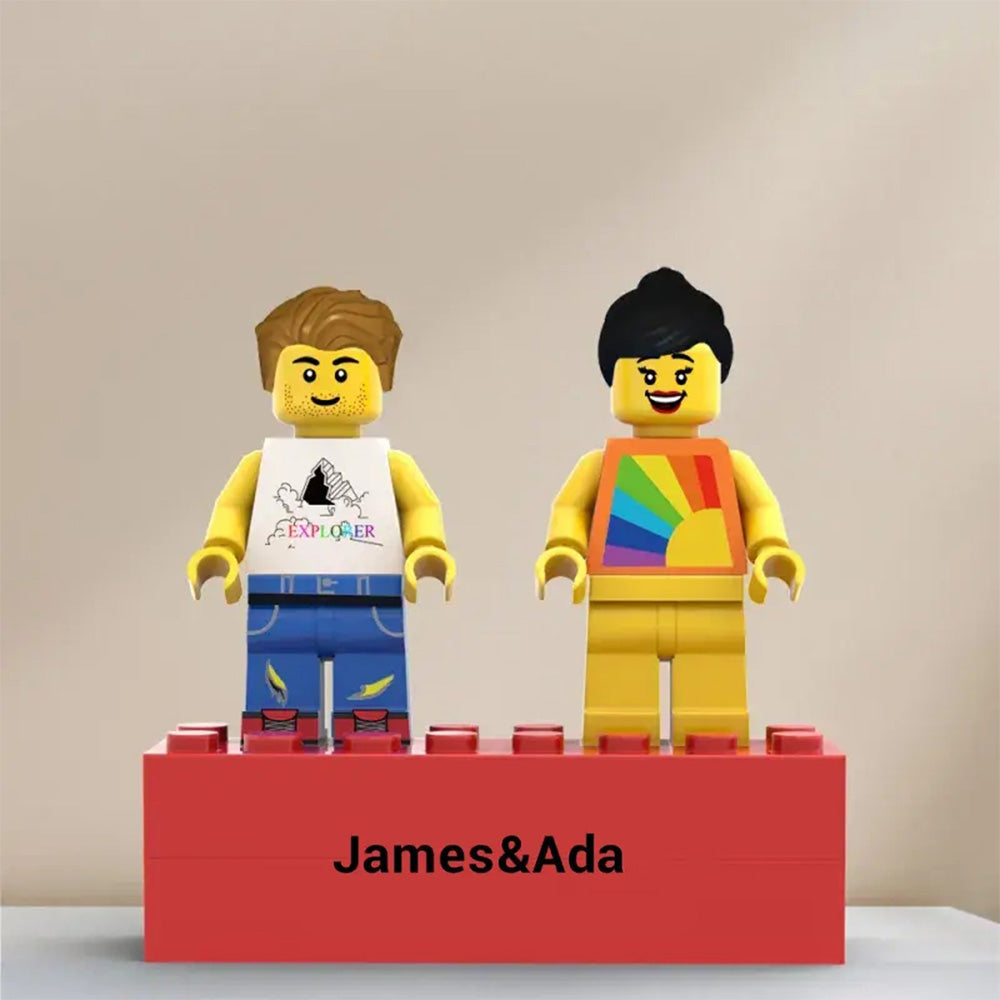 Personalized Minifig With Engraved Base and Display Box For Lovers