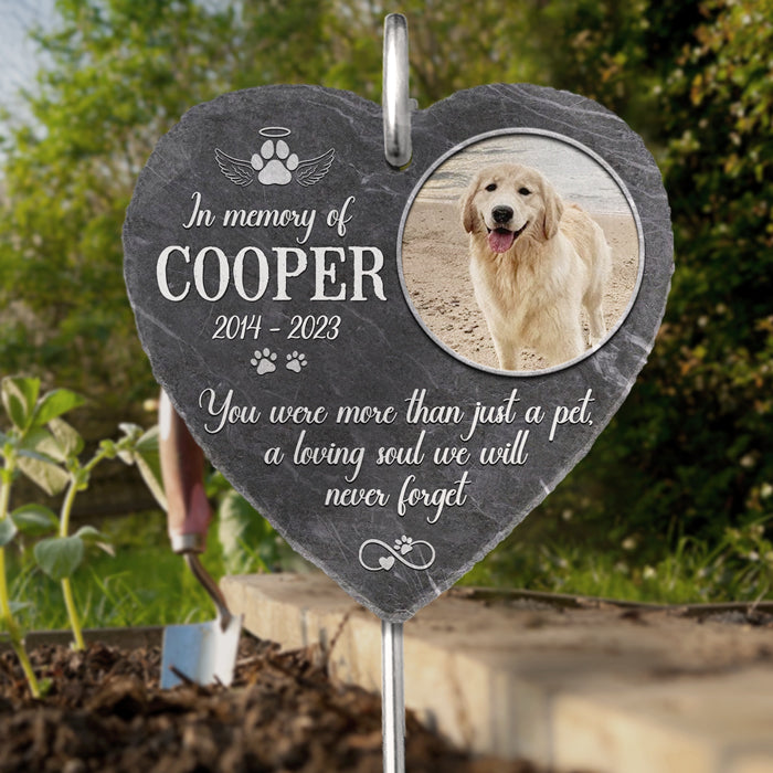 Pet Memorial - Pet Loss Keepsake - Custom Photo Memorial Garden Slate & Hook - Cemetery Decorations For Grave - furevermama