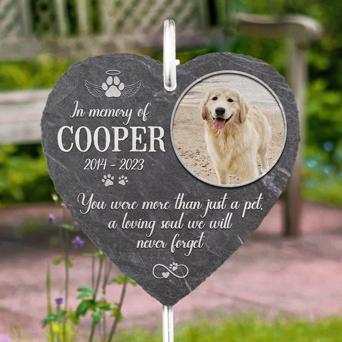 Pet Memorial - Pet Loss Keepsake - Custom Photo Memorial Garden Slate & Hook - Cemetery Decorations For Grave - furevermama